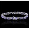 Image 9 : 14KT White Gold 18.72ctw Tanzanite and Diamond Bracelet
