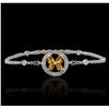 Image 4 : 18KT White Gold 1.25ctw Citrine and Diamond Bracelet