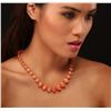 Image 1 : 14KT Yellow Gold 75.33ctw Coral and Diamond Necklace