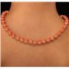 Image 3 : 14KT Yellow Gold 75.33ctw Coral and Diamond Necklace
