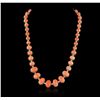 Image 4 : 14KT Yellow Gold 75.33ctw Coral and Diamond Necklace
