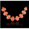 Image 5 : 14KT Yellow Gold 75.33ctw Coral and Diamond Necklace