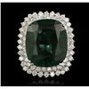 Image 4 : 14KT White Gold 26.37ct Emerald and Diamond Ring