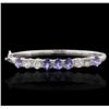 Image 3 : 14KT White Gold 3.85ctw Tanzanite and Diamond Bracelet