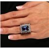 Image 2 : 14KT White Gold 14.11ct GIA Cert Tanzanite and Diamond Ring