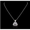 Image 5 : 14KT White Gold 10.30ctw Black Diamond Pendant With Chain