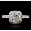 Image 4 : 18KT White Gold 2.84ctw Diamond Ring