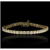Image 4 : 14KT Yellow Gold 6.75ctw Diamond Tennis Bracelet