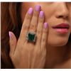 Image 2 : 14KT Yellow Gold 17.18ct Emerald and Diamond Ring