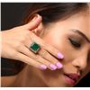 Image 3 : 14KT Yellow Gold 17.18ct Emerald and Diamond Ring