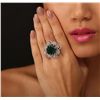 Image 2 : 14KT White Gold 13.22ct Emerald and Diamond Ring