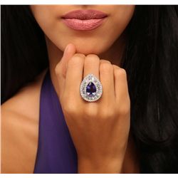 18KT White Gold 4.81ct Tanzanite and Diamond Ring