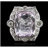 Image 3 : 14KT White Gold 22.97ct Kunzite and Diamond Ring