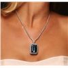 Image 1 : 14KT White Gold 47.59ct Blue Topaz and Diamond Necklace