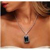 Image 2 : 14KT White Gold 47.59ct Blue Topaz and Diamond Necklace