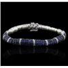 Image 4 : 14KT White Gold 12.00ctw Sapphire and Diamond Bracelet