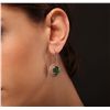 Image 3 : 14KT Rose Gold 5.54ctw Emerald and Diamond Earrings