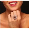 Image 3 : 14KT Rose Gold 13.41ct Morganite and Diamond Ring