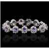 Image 4 : 14KT White Gold 10.66ctw Tanzanite and Diamond Bracelet