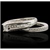 Image 6 : 14KT and 18KT White Gold 1.73ctw Diamond Ring Wedding Set