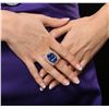 Image 2 : 14KT Yellow Gold 22.93ct GIA Certified Tanzanite and Diamond Ring
