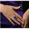 Image 3 : 14KT Yellow Gold 22.93ct GIA Certified Tanzanite and Diamond Ring