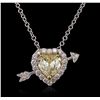 Image 4 : 18KT Two-Tone Gold 2.25ctw Diamond Pendant With Chain