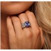 Image 2 : 14KT White Gold 5.95ct Tanzanite and Diamond Ring