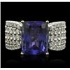 Image 4 : 14KT White Gold 5.95ct Tanzanite and Diamond Ring