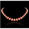 Image 5 : 14KT White Gold 81.27ctw Coral and Diamond Necklace