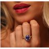 Image 1 : 14KT Yellow Gold 4.92ct Tanzanite and Diamond Ring