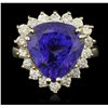 Image 3 : 14KT Yellow Gold 11.78ct GIA Cert Tanzanite and Diamond Ring