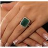 Image 1 : 14KT White Gold 9.45ct Emerald and Diamond Ring