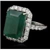 Image 5 : 14KT White Gold 9.45ct Emerald and Diamond Ring