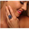 Image 1 : 14KT Yellow Gold 14.89ct Tanzanite and Sapphire Ring