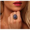 Image 2 : 14KT Yellow Gold 14.89ct Tanzanite and Sapphire Ring