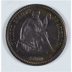 1860 LIBERTY SEATED HALF DIME MS64 BEAUTIFUL COLORS
