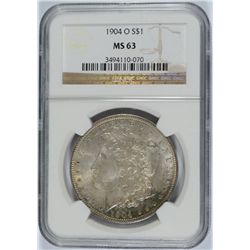 1904 O MORGAN DOLLAR NGC MS 63