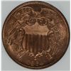 Image 2 : 1864 SMALL MOTTO TWO CENT PIECE NGC MS64 RD