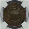 Image 2 : 1864 SMALL MOTTO TWO CENT PIECE NGC MS63  BN CAC