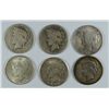 Image 1 : LOT OF (6) PEACE DOLLARS VARIOUS DATES