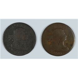 LOT OF (2) HALF CENTS 1805, 1806