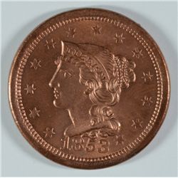 1853 LARGE CENT MS-64 DETAILS (DIPPED)