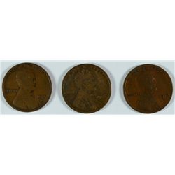 (3) LINCOLN CENTS (12-D, 15-S, 23-S)