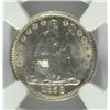 Image 2 : 1858 SEATED HALF DIME NGC MS-66 (NICE WHITE COIN)