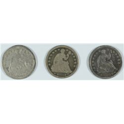 (3) SEATED HALF DIMES (53, 54, 54-O)