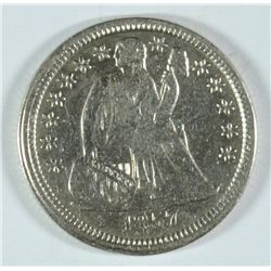 1857 SEATED DIME AU-58