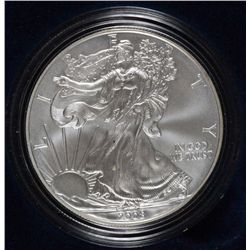 2008-W BURNISHED AMERICAN SILVER EAGLE IN ORIGINAL BOX WITH CERTIFICATE