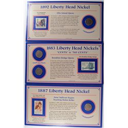 26 LIBERTY "V" NICKELS & 21 BUFFALO NICKELS WITH OLD UNUSED MINT COND. STAMPS