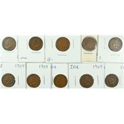 LOT OF (10) 1909 INDIAN HEAD CENTS